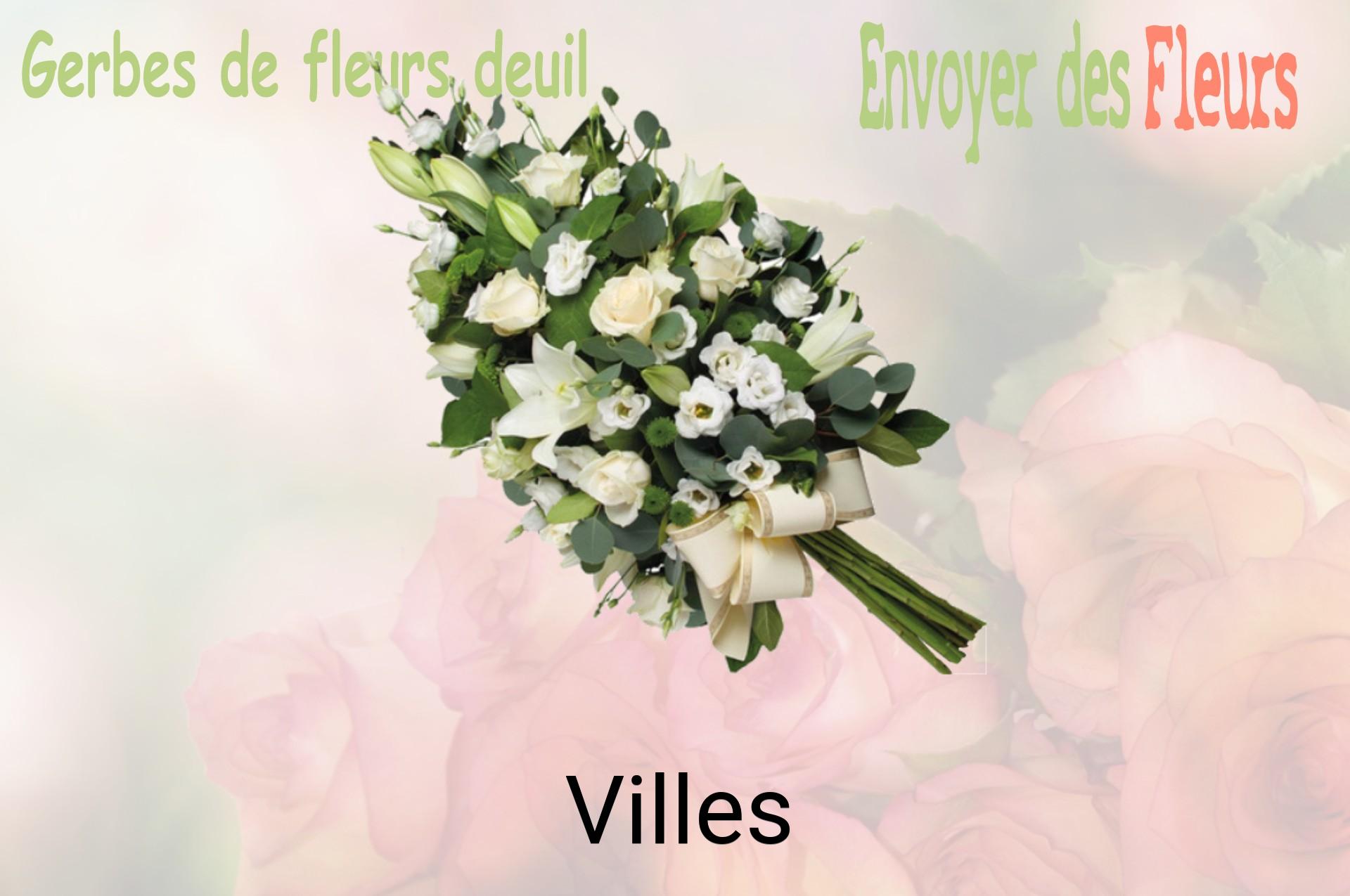 Gerbe de fleurs de deuil livrée à Villes